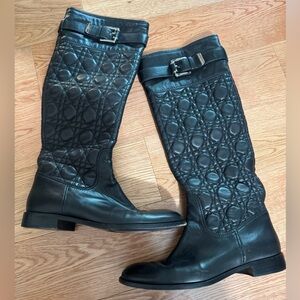 Dior Black Riding Boots with Buckle